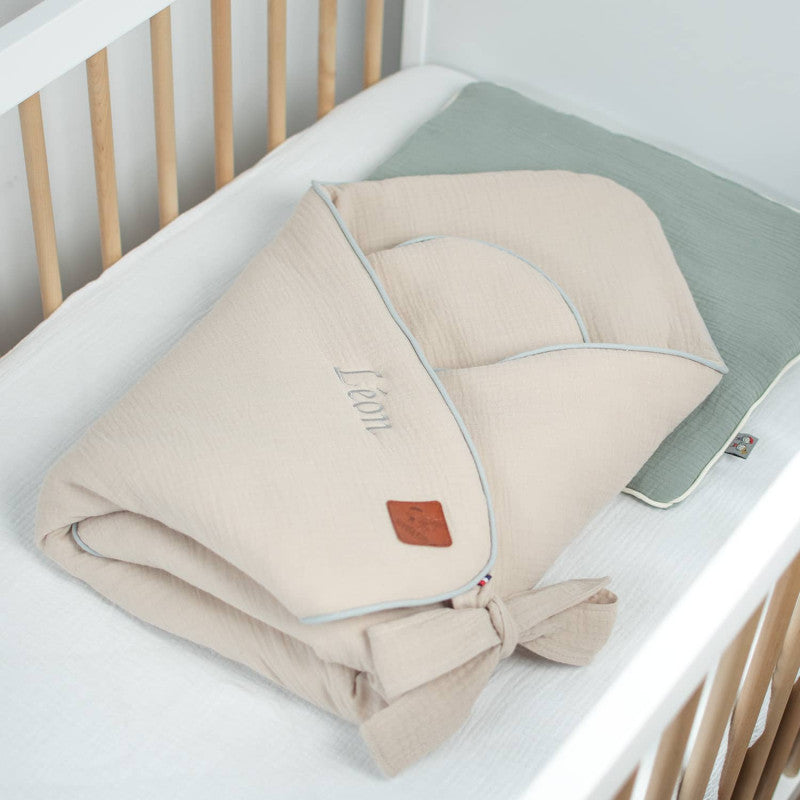 Gigoteuse d'emmaillotage en gaze de coton, Jeanne