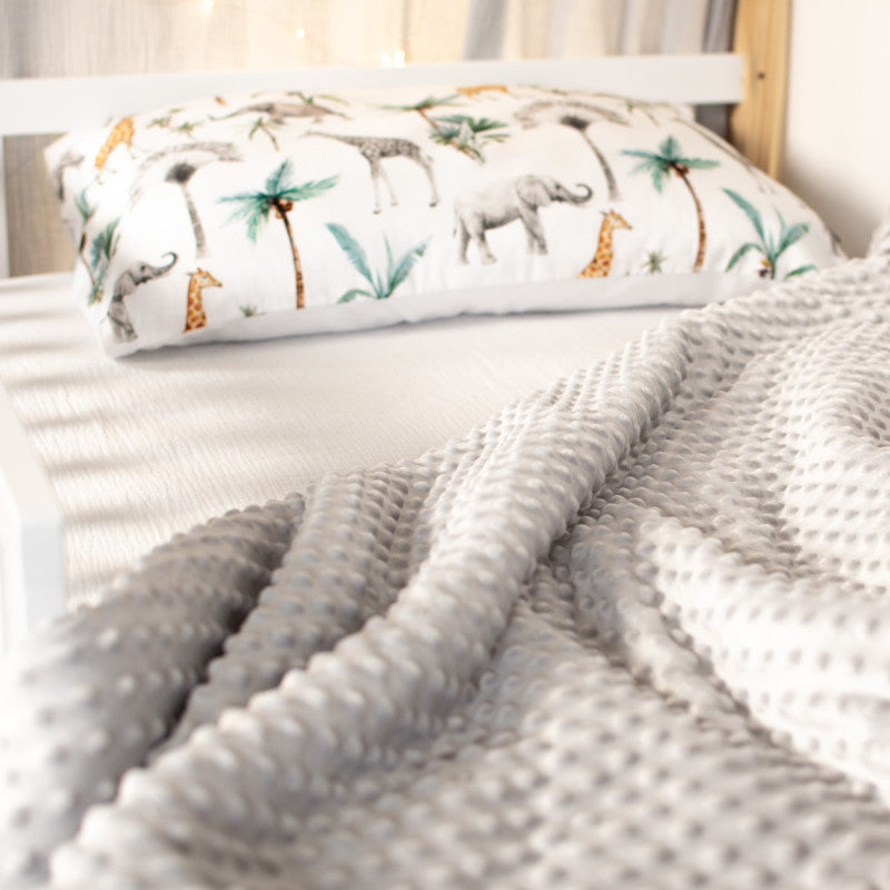 Grand plaid, couverture réversible en minky, Safari