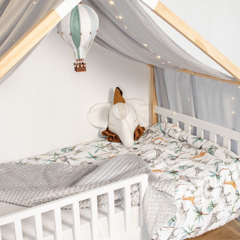 Grand plaid, couverture réversible en minky, Safari