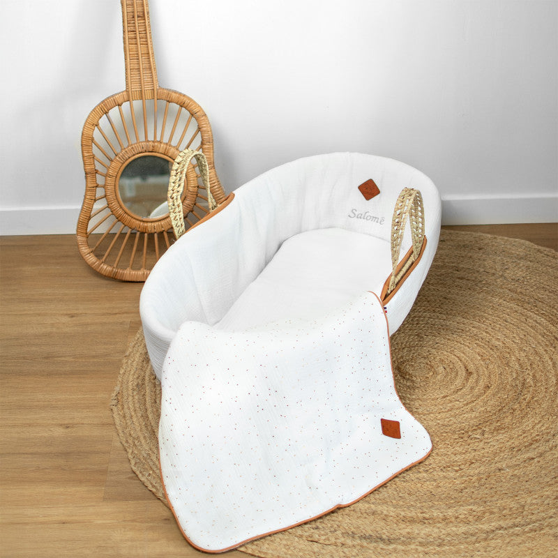 Habillage de couffin en gaze de coton, Jeanne