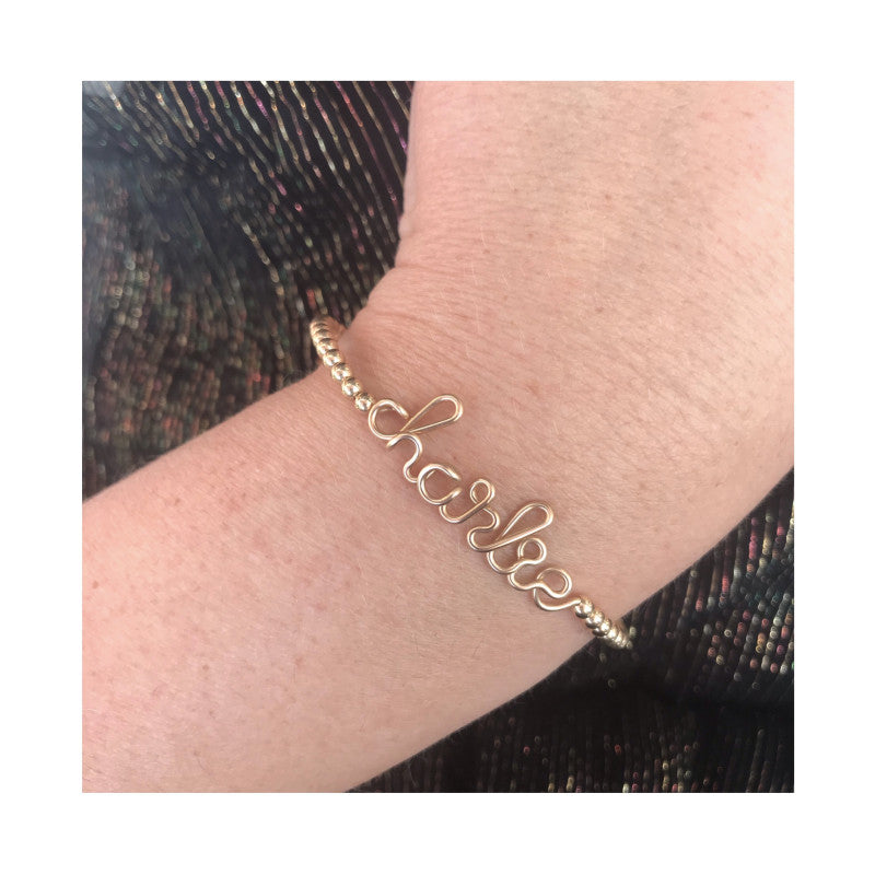 Jonc Perlé Personnalisé / 9 caractères max