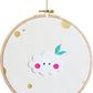 Custom round drum wall frame - Blue Cloud design