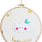 Custom round drum wall frame - Blue Cloud design