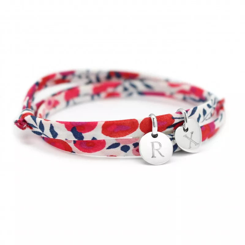 Pulsera personalizada cordón Liberty - mini charms - Plata