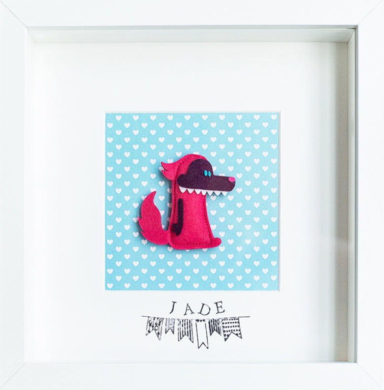 Cuadro decorativo personalizado para niños y bebés - Lobo