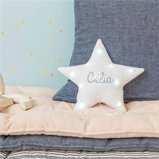 Veilleuse lumineuse Musicale - Étoile en Lin Pailleté