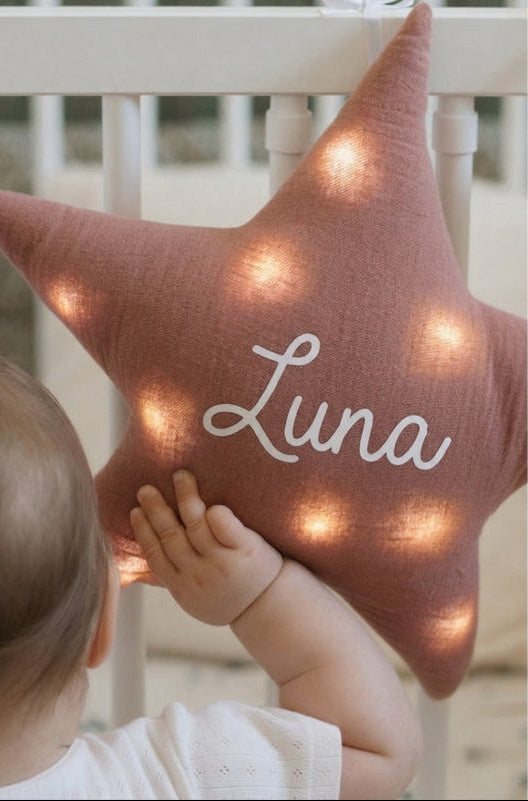 Veilleuse lumineuse Musicale - Étoile en double Gaze de coton