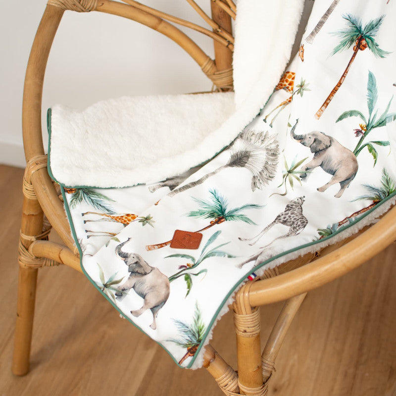 Couverture réversible en sherpa, Safari