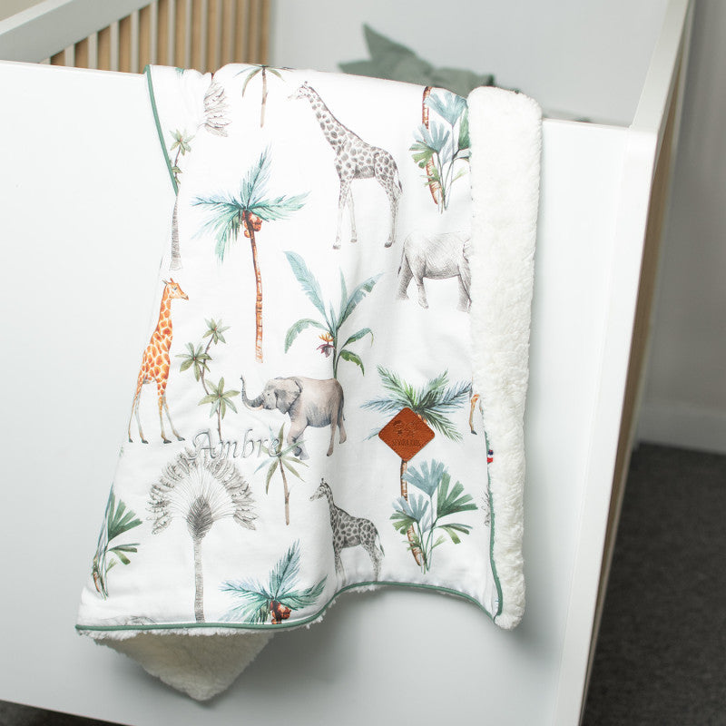 Couverture réversible en sherpa, Safari