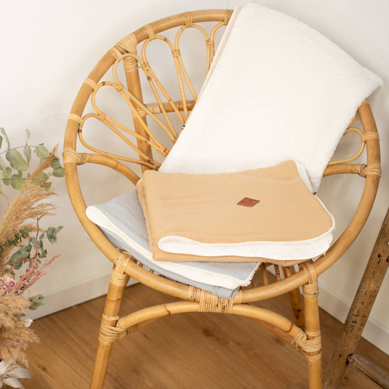 Couverture en gaze de coton et sherpa, Jeanne