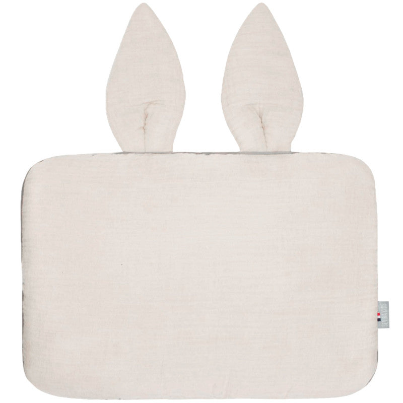 Oreiller plat lapin en gaze de coton, Jeanne