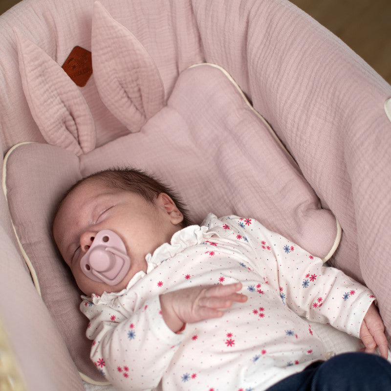 Oreiller plat lapin en gaze de coton, Jeanne