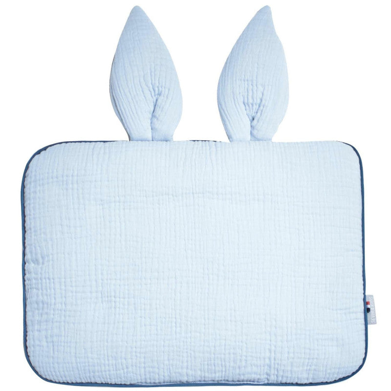 Oreiller plat lapin en gaze de coton, Jeanne