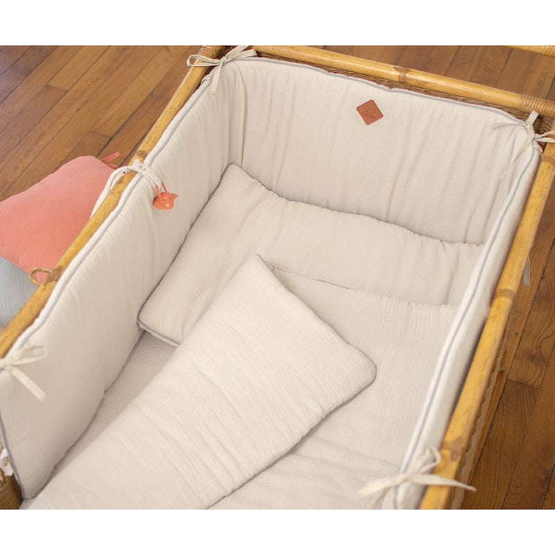 Oreiller plat en gaze de coton, Jeanne