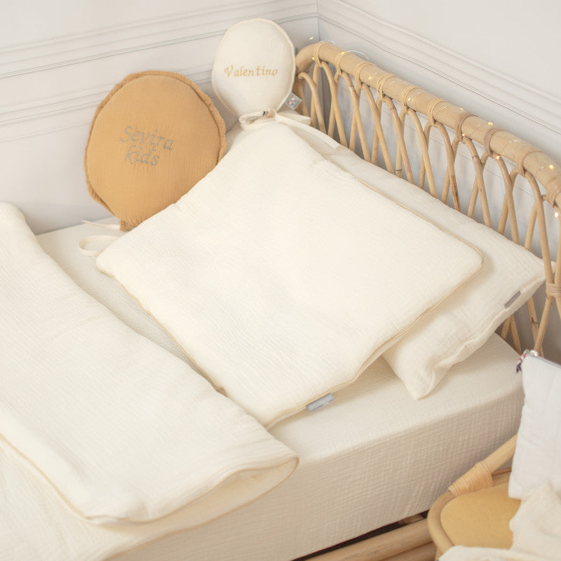 Oreiller plat en gaze de coton, Jeanne