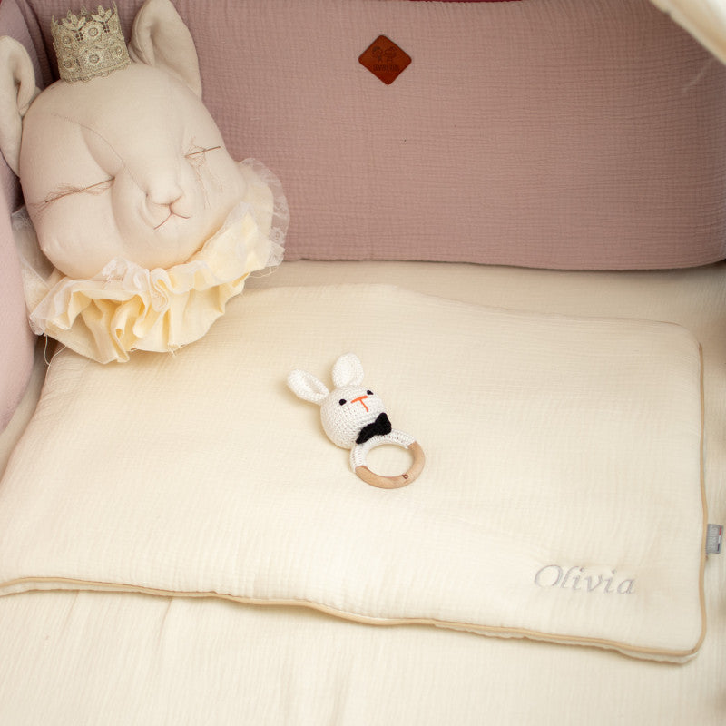 Oreiller plat en gaze de coton, Jeanne