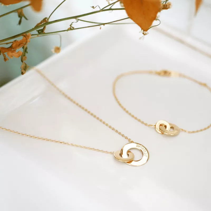 Parure femme - Les enlacés - Plaqué Or