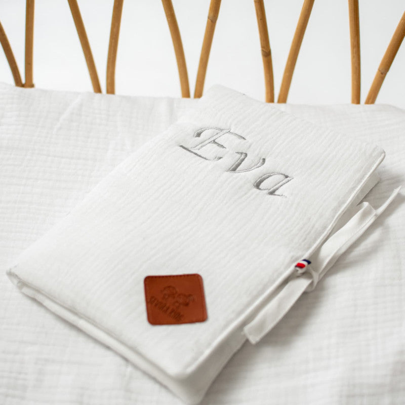 Protège carnet de santé en gaze de coton, Jeanne