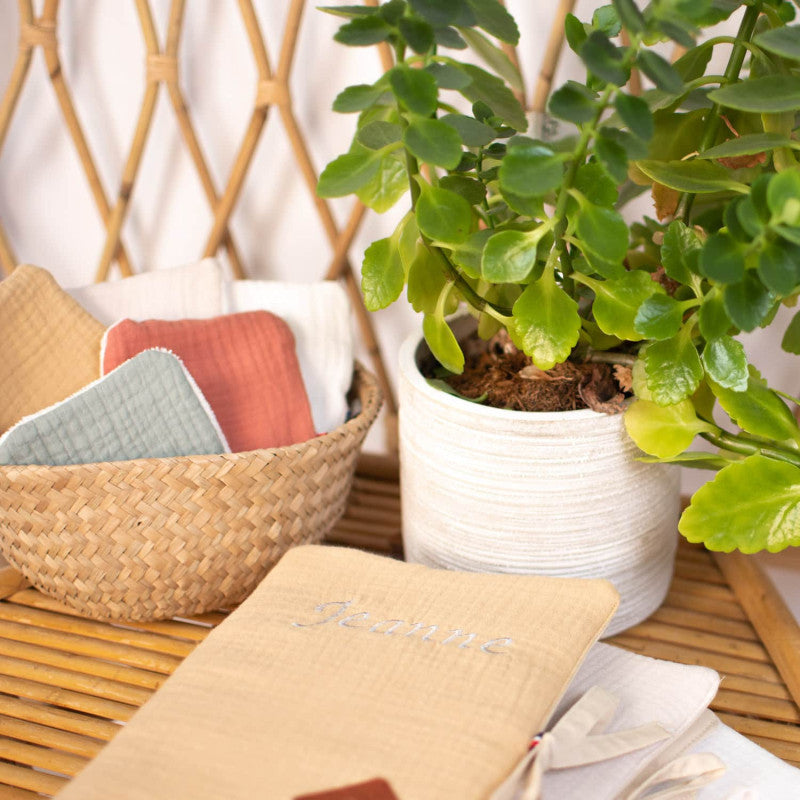 Protège carnet de santé en gaze de coton, Jeanne