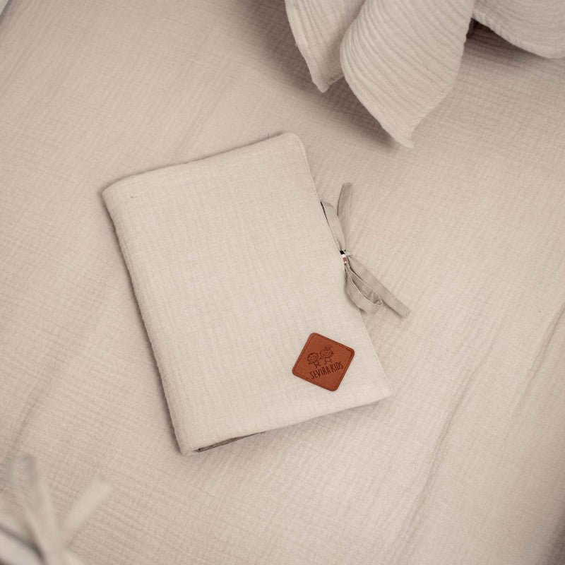 Protège carnet de santé en gaze de coton, Jeanne