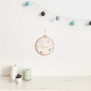 Custom round drum wall frame - Blue Dream