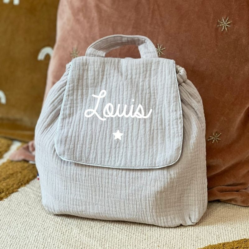 Sac à dos double gaze de coton personnalisable