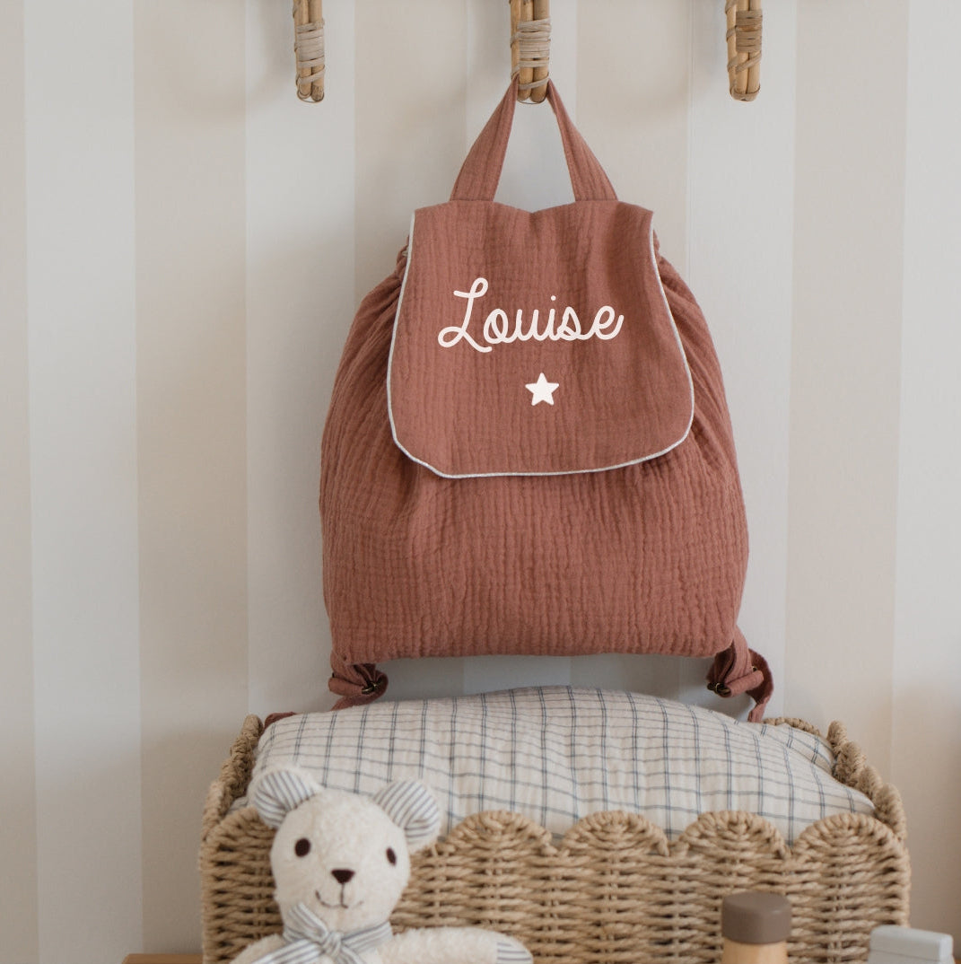 Sac à dos double gaze de coton personnalisable