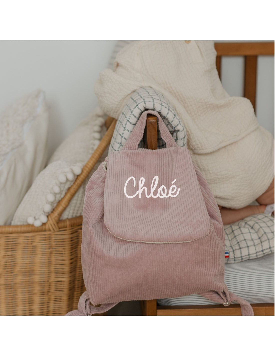 Sac à dos velours côtelé personnalisable