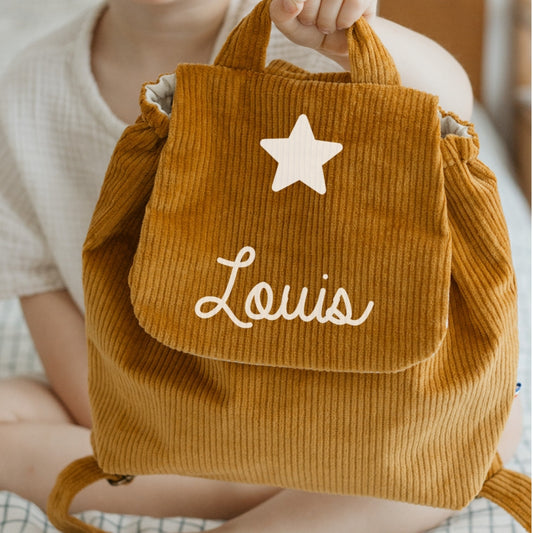 Sac à dos velours côtelé personnalisable