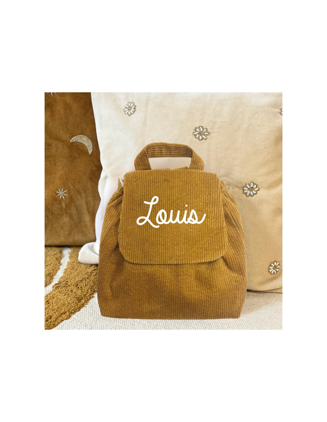 Sac à dos velours côtelé personnalisable