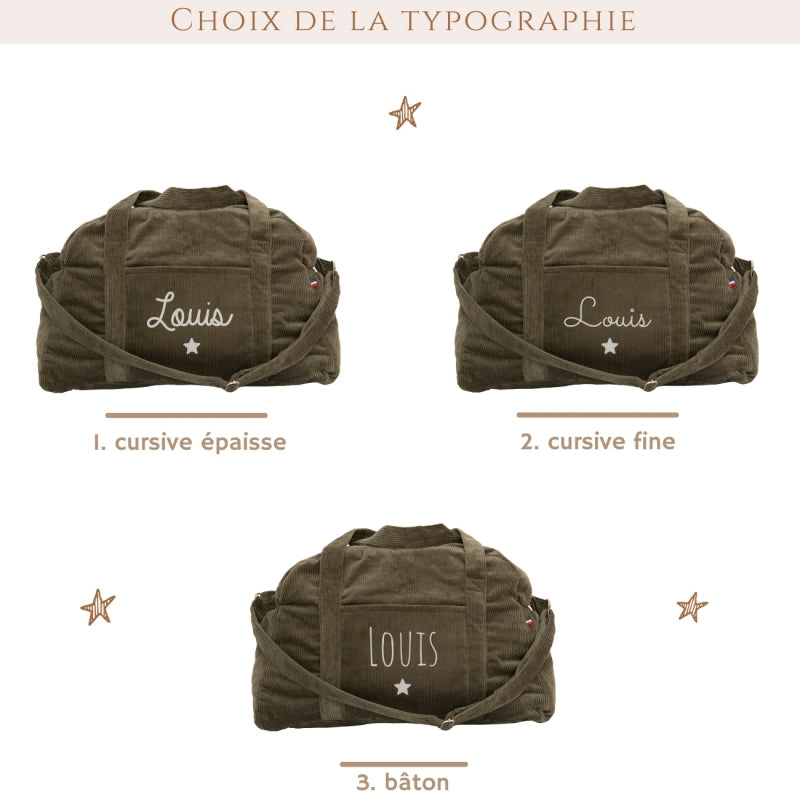 Sac à langer en Velours côtelé