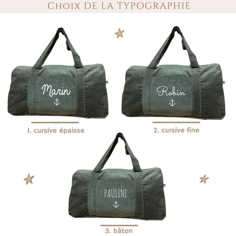 Sac Week-end en Velours Côtelé