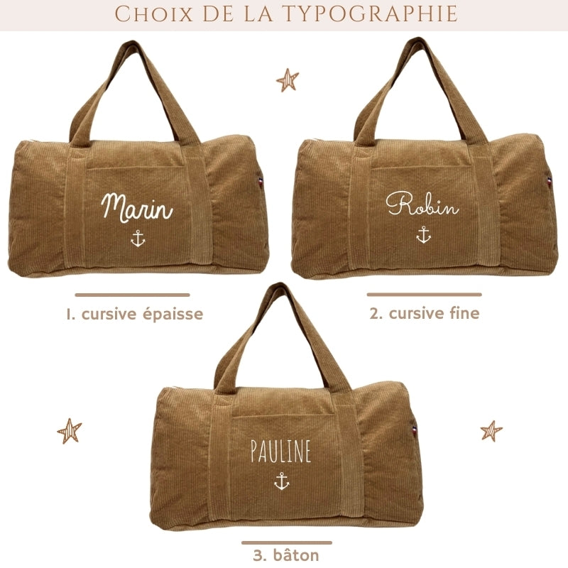 Sac Week-end en Velours Côtelé