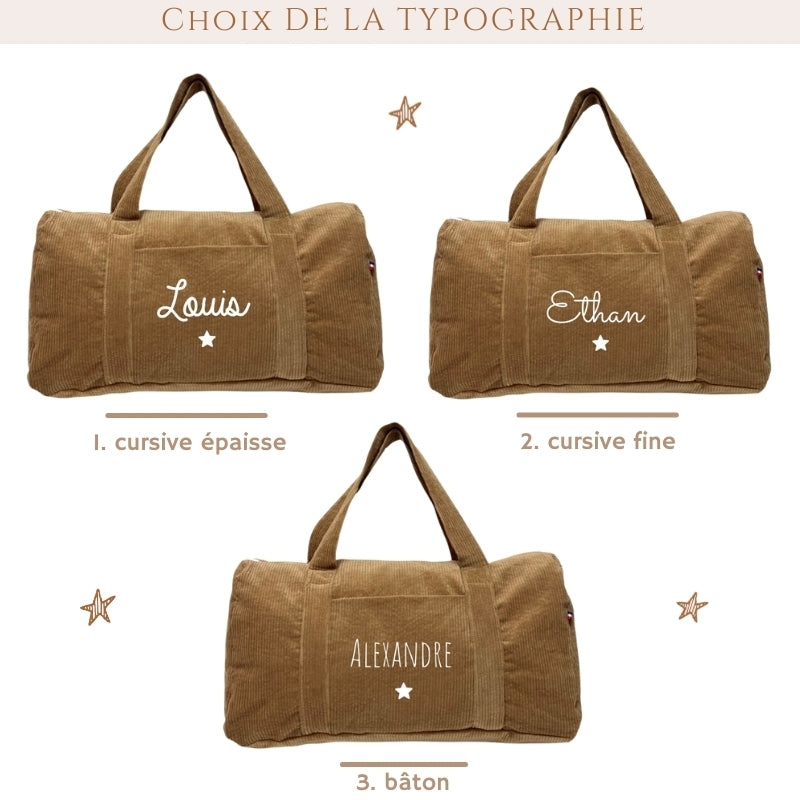 Sac Week-end en Velours Côtelé