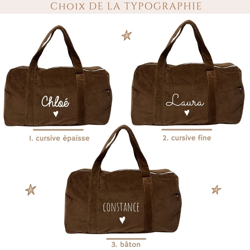 Sac Week-end en Velours Côtelé