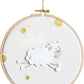 Personalised Round Embroidery Hoop Wall Art - Ecru Sheep Model