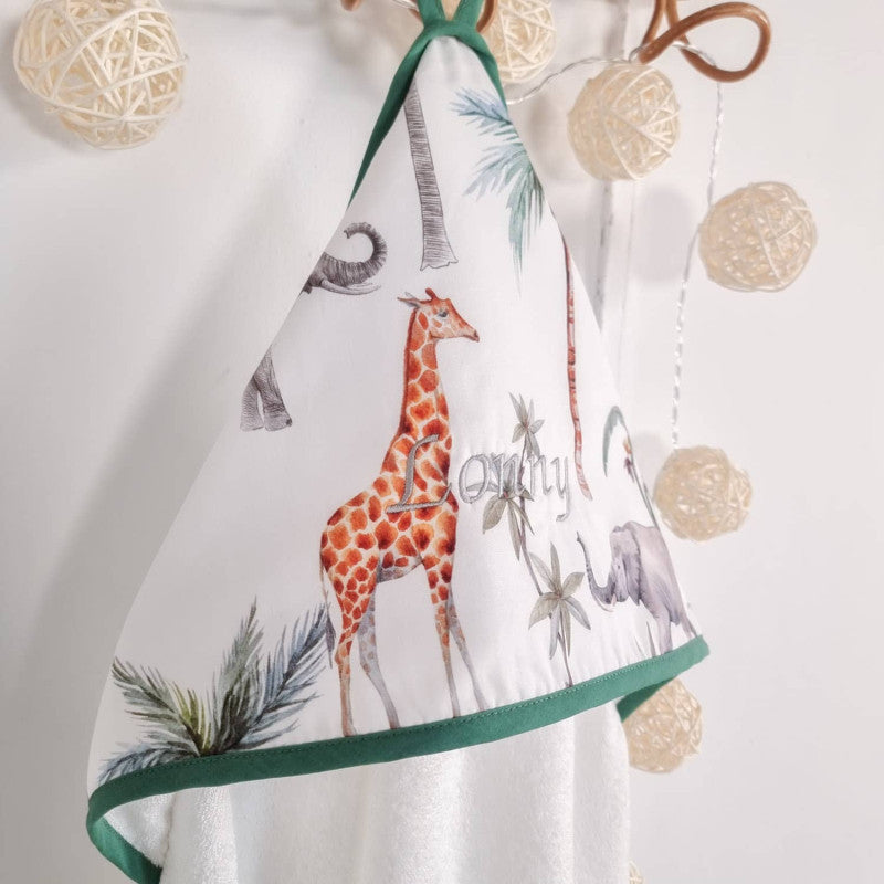 Grande cape de bain en coton et bambou, Safari