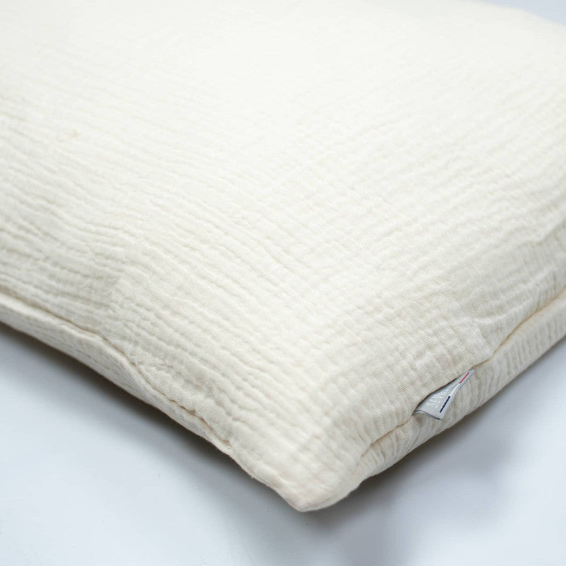 Taie d'oreiller unie en double gaze de coton