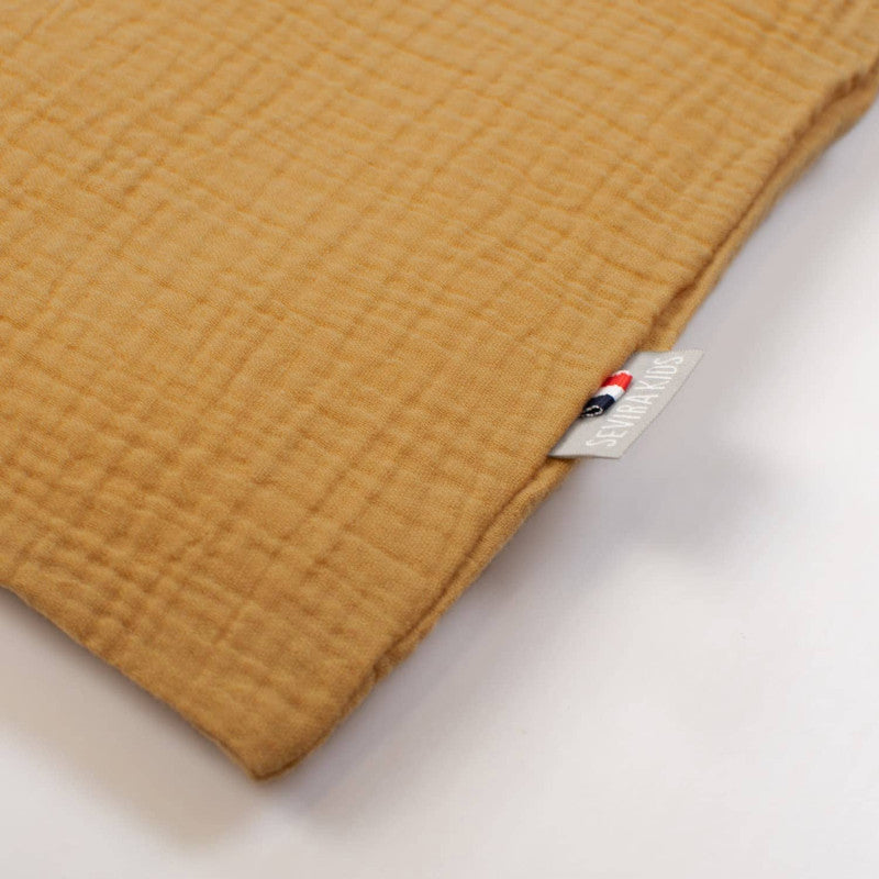 Taie d'oreiller unie en double gaze de coton