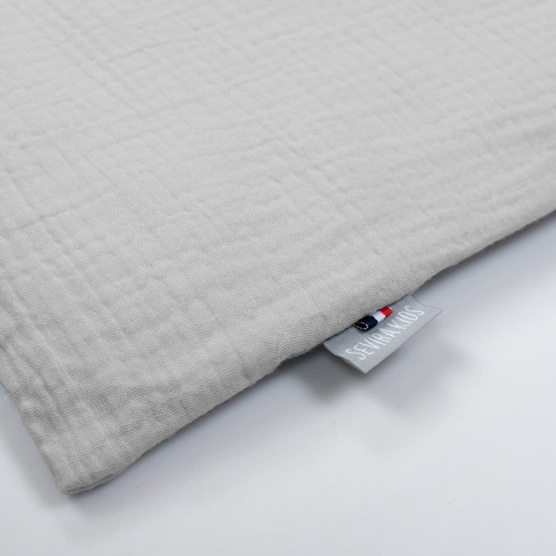 Taie d'oreiller unie en double gaze de coton