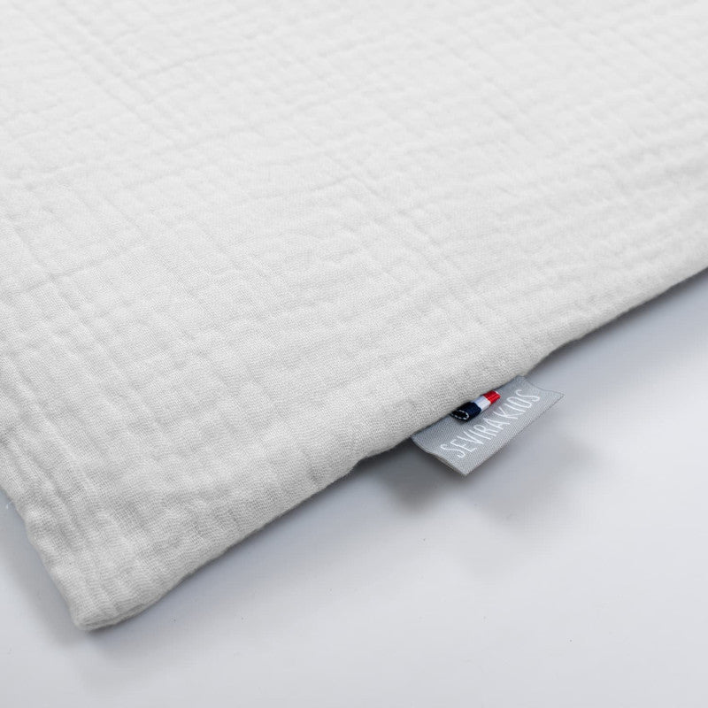 Taie d'oreiller unie en double gaze de coton