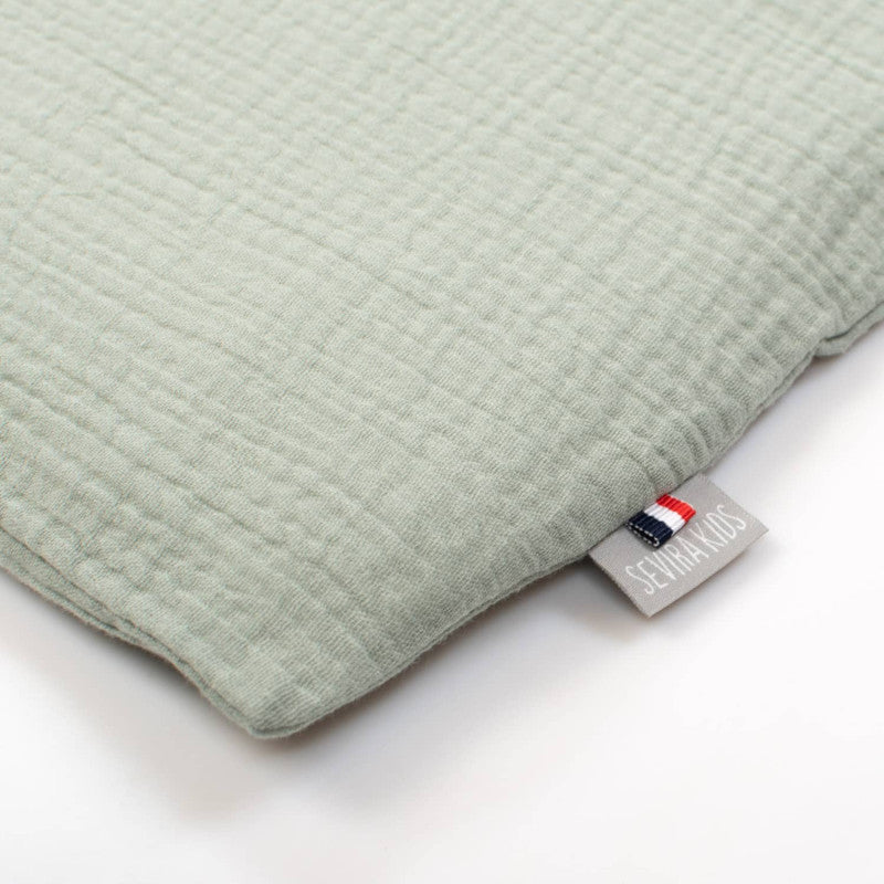 Taie d'oreiller unie en double gaze de coton