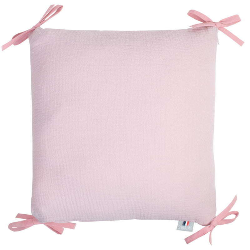 Taie de coussin modulable avec liens à nouer en gaze de coton