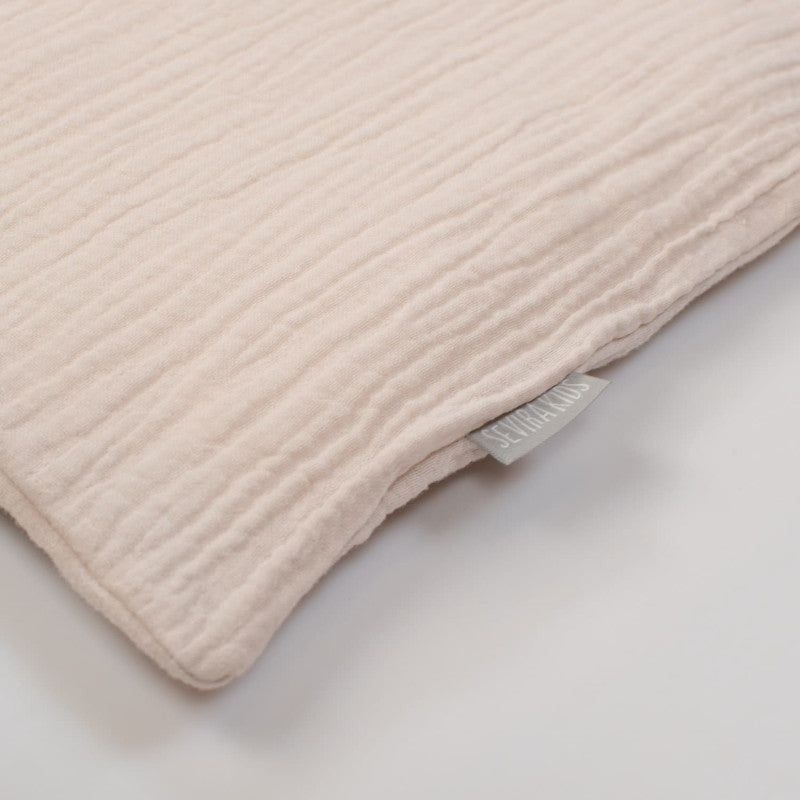 Taie de coussin modulable avec liens à nouer en gaze de coton