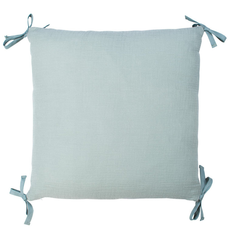 Taie de coussin modulable avec liens à nouer en gaze de coton