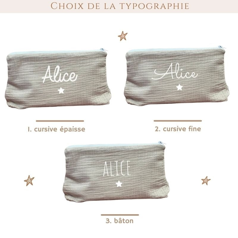 Trousse en Double gaze de coton - formats Mini & Maxi