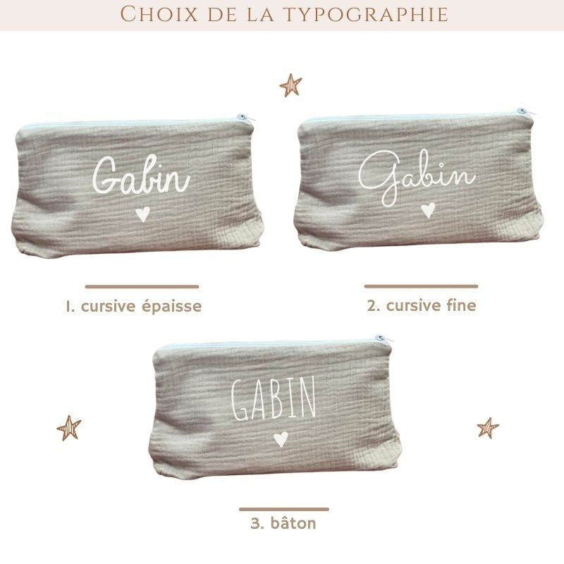 Trousse en Double gaze de coton - formats Mini & Maxi