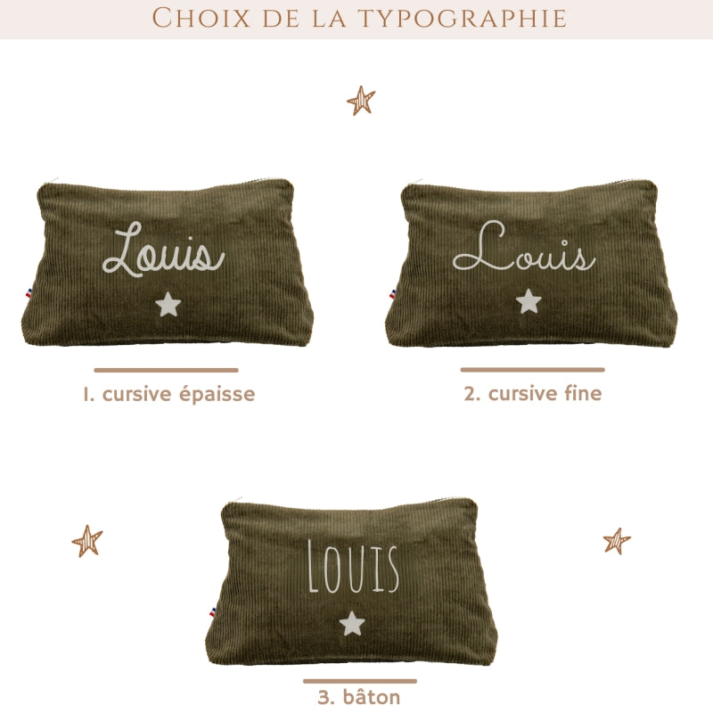 Trousse en Velours Côtelé - formats Mini & Maxi