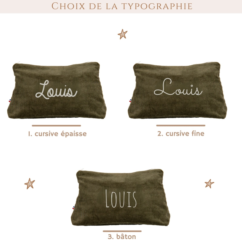 Trousse en Velours Côtelé - formats Mini & Maxi