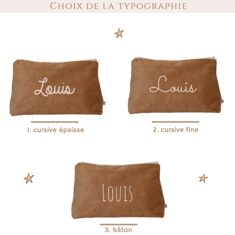 Trousse en Velours Côtelé - formats Mini & Maxi